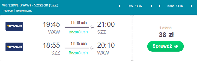 rezerwacja lotów do Szczecina