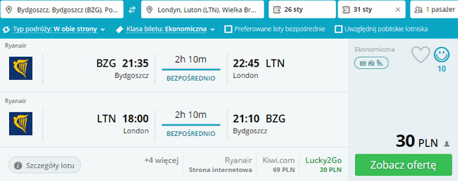 rezerwacja lotów do Londynu