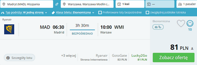 rezerwacja lotów do Warszawy