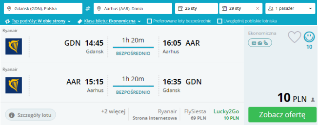 rezerwacja lotów do Aarhus